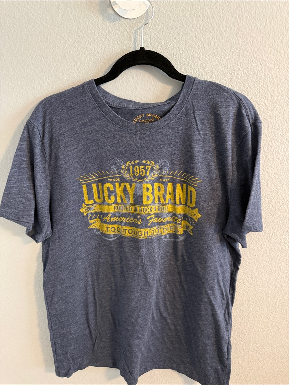 Lucky Brand Short Sleeve Tee with Yellow Graphic